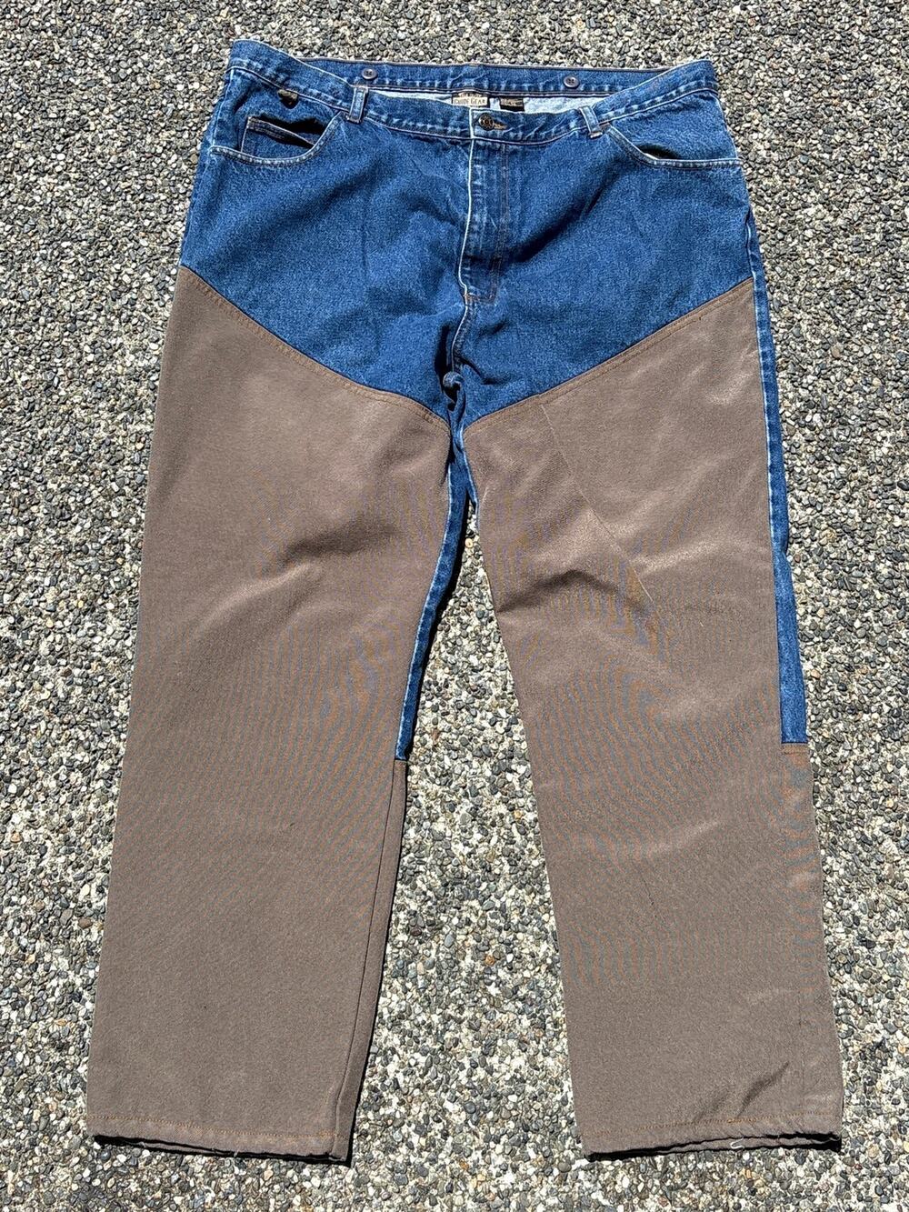 Guide Gear Brush Guard Pants 42x30 Hunting Reinforced No scratch Jeans blue tan